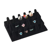 Three Layer Flocking Jewelry Display Stand 18 Finger Ring Organizer Holder V528-RING-DISPLAY-STAND-850573