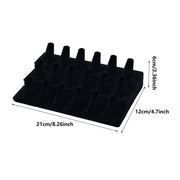 Three Layer Flocking Jewelry Display Stand 18 Finger Ring Organizer Holder V528-RING-DISPLAY-STAND-850573