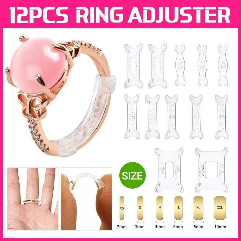 12PCS Ring Size Adjuster Set Invisible Plastic Resizer for Loose Rings Comfort Fit V528-RINGADJUSTINGPAD-12PCS-135028