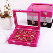 Velvet Ring Earring Jewelry Display Organizer Box Tray Holder Storage Case - Beige V528-RINGBO-BEIGE-282161