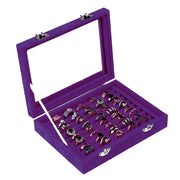 Velvet Ring Earring Jewelry Display Organizer Box Tray Holder Storage Case - Beige V528-RINGBO-BEIGE-282161