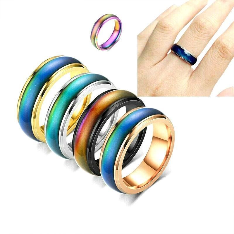 Mood Colour Changing Temperature Ring for Emotional Expression US Size 12 - Colourful V528-RINGS-COLORFUL-12-764706