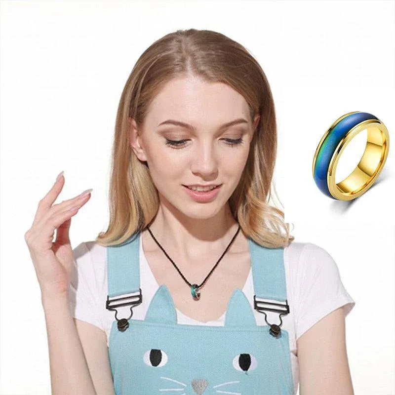 Mood Colour Changing Temperature Ring for Emotional Expression US Size 12 - Colourful V528-RINGS-COLORFUL-12-764706