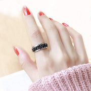 Spinner Rings Mens Womens Fidget Rotating Ring Silver Stainless Steel Size 11 - Rainbow V528-RINGS-RAINBOW-SIZE11-704491