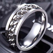 Spinner Rings Mens Womens Fidget Rotating Ring Silver Stainless Steel Size 8 - Rainbow V528-RINGS-RAINBOW-SIZE8-901368