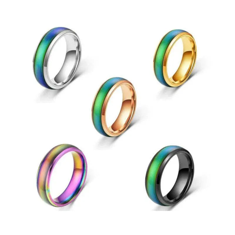 Mood Colour Changing Temperature Ring for Emotional Expression US Size 12 - Rose Gold V528-RINGS-ROSEGOLD-12-404167