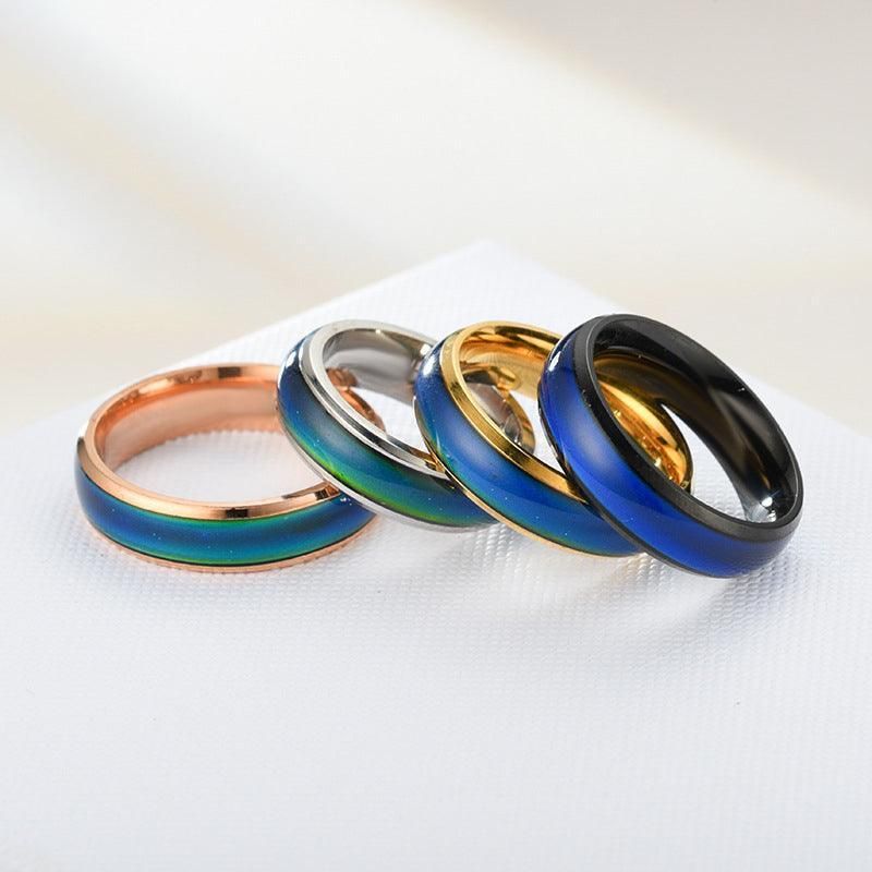 Mood Colour Changing Temperature Ring for Emotional Expression US Size 12 - Rose Gold V528-RINGS-ROSEGOLD-12-404167