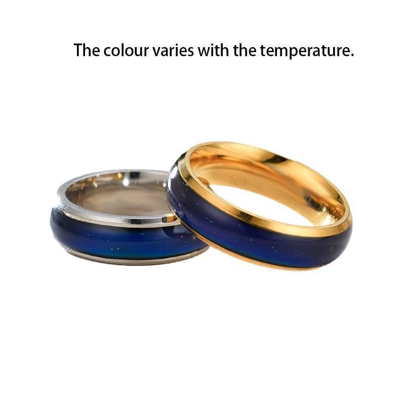 Mood Colour Changing Temperature Ring for Emotional Expression US Size 12 - Rose Gold V528-RINGS-ROSEGOLD-12-404167
