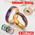 Mood Colour Changing Ring Temperature Sensitive Stainless Steel US Size 8 - Rose Gold V528-RINGS-ROSEGOLD-8-555931