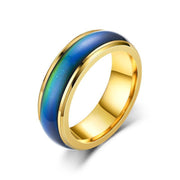 Mood Colour Changing Ring Temperature Sensitive Stainless Steel US Size 8 - Rose Gold V528-RINGS-ROSEGOLD-8-555931