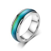 Mood Colour Changing Ring Temperature Sensitive Stainless Steel US Size 8 - Rose Gold V528-RINGS-ROSEGOLD-8-555931