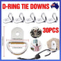 30PCS D-Ring Tie Downs Metal Anchor Point Silver Universal V528-RINGTIE-SILVER-897154