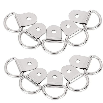 30PCS D-Ring Tie Downs Metal Anchor Point Silver Universal V528-RINGTIE-SILVER-897154