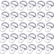 30PCS D-Ring Tie Downs Metal Anchor Point Silver Universal V528-RINGTIE-SILVER-897154