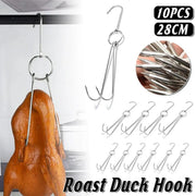 10PCS Stainless Steel Roast Duck Hooks Duty Double Hooks for Chicken Meat Goose V528-ROAST-DUCK-HOOK-10PCS-776258