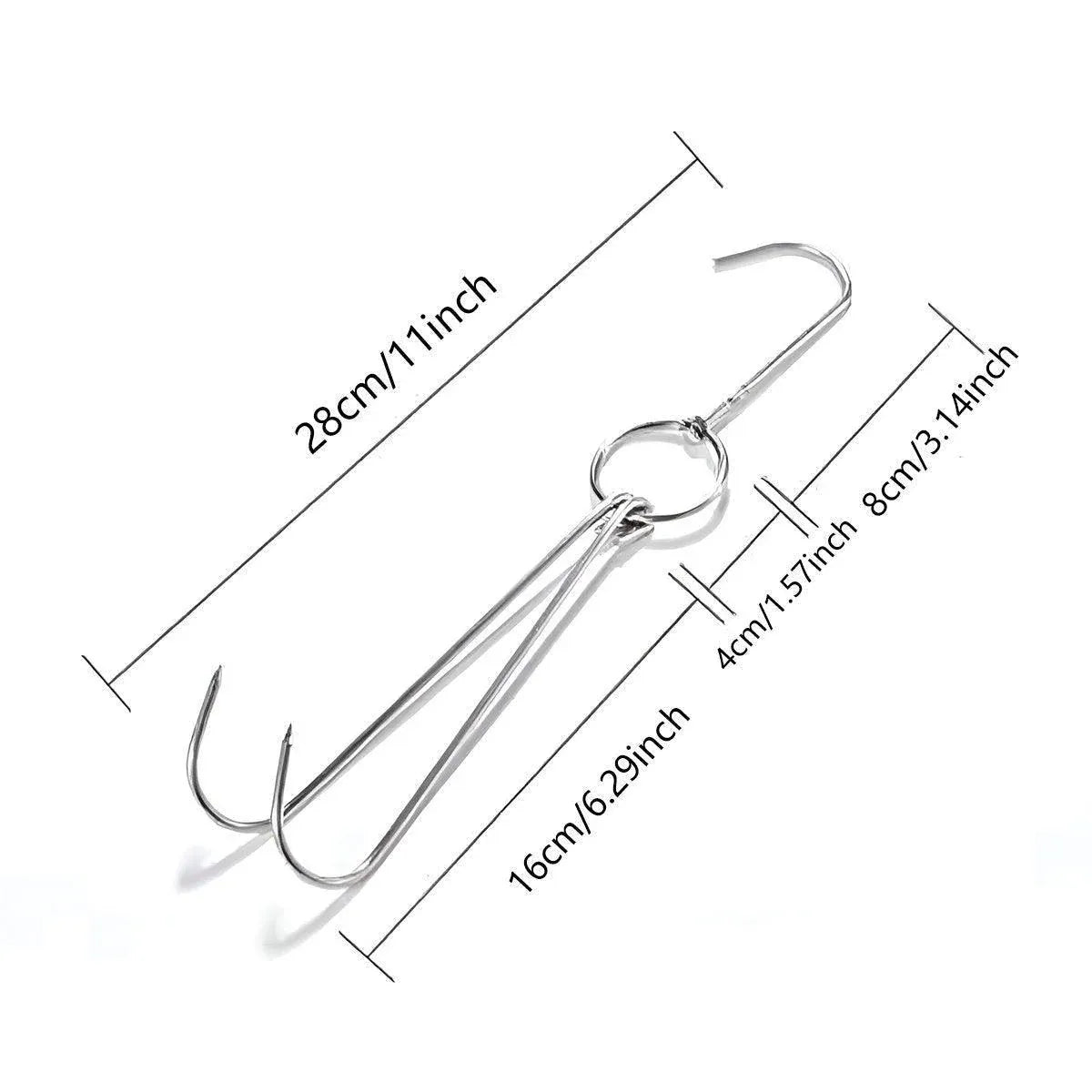 10PCS Stainless Steel Roast Duck Hooks Duty Double Hooks for Chicken Meat Goose V528-ROAST-DUCK-HOOK-10PCS-776258