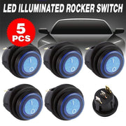 5Pcs/Set 12V 20A Car Spst Auto Marine Boat Round On/Off Rocker Waterproof Switch V528-ROCKERWATERPROOFSWITCH-5-957167