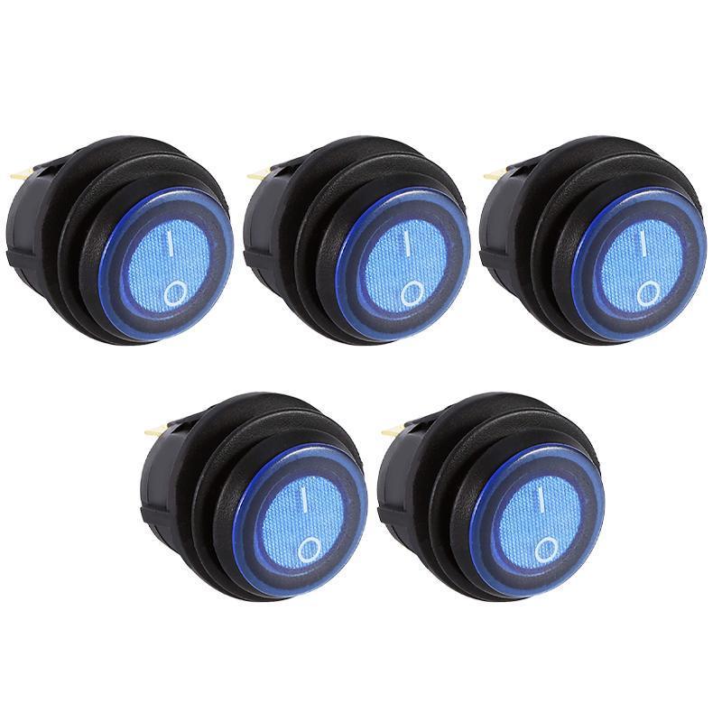 5Pcs/Set 12V 20A Car Spst Auto Marine Boat Round On/Off Rocker Waterproof Switch V528-ROCKERWATERPROOFSWITCH-5-957167