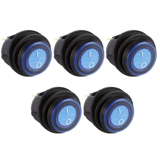 5Pcs/Set 12V 20A Car Spst Auto Marine Boat Round On/Off Rocker Waterproof Switch V528-ROCKERWATERPROOFSWITCH-5-957167