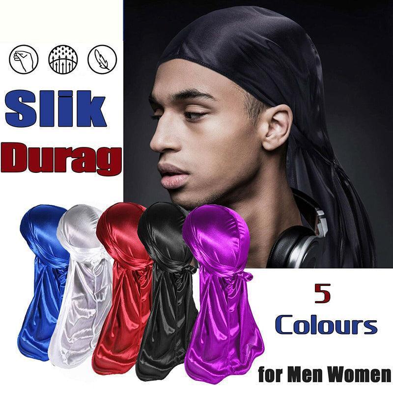 Velvet Durag Silky Hat Cap Men Women Premium Designer Doo Rag Wave Silk Headwear - Roral blue V528-ROCOLOUR-RORALBLUE27996