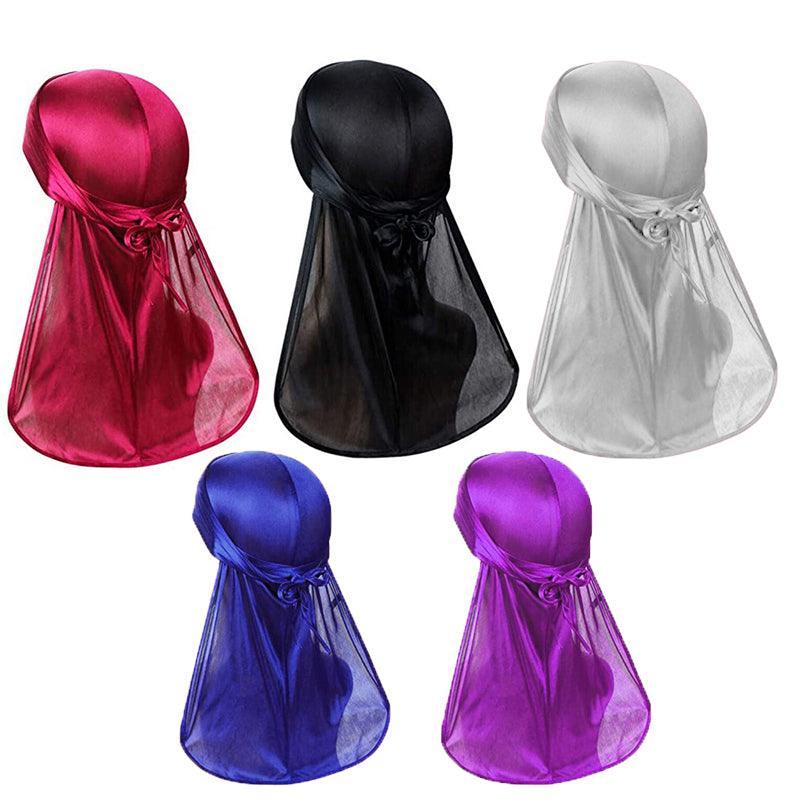 Velvet Durag Silky Hat Cap Men Women Premium Designer Doo Rag Wave Silk Headwear - Roral blue V528-ROCOLOUR-RORALBLUE27996