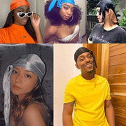 Velvet Durag Silky Hat Cap Men Women Premium Designer Doo Rag Wave Silk Headwear - Roral blue V528-ROCOLOUR-RORALBLUE27996