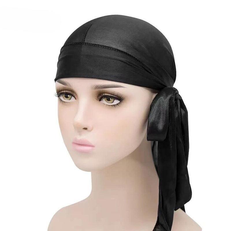 Velvet Durag Silky Hat Cap Men Women Premium Designer Doo Rag Wave Silk Headwear - Roral blue V528-ROCOLOUR-RORALBLUE27996