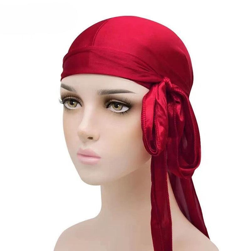 Velvet Durag Silky Hat Cap Men Women Premium Designer Doo Rag Wave Silk Headwear - Roral blue V528-ROCOLOUR-RORALBLUE27996