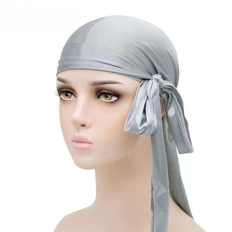 Velvet Durag Silky Hat Cap Men Women Premium Designer Doo Rag Wave Silk Headwear - Roral blue V528-ROCOLOUR-RORALBLUE27996