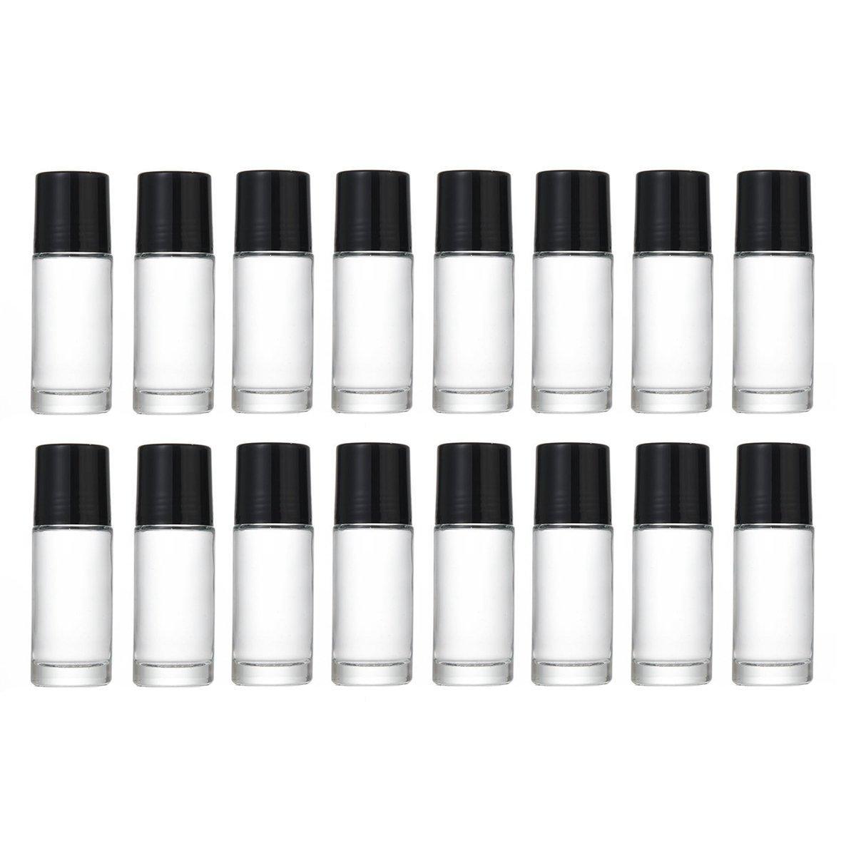16X Clear Glass Roll On Bottle 30ml Extra Large Roller Ball Perfume Oil Underarm V528-ROLL-ON-BOTTLE-16PCS-174650