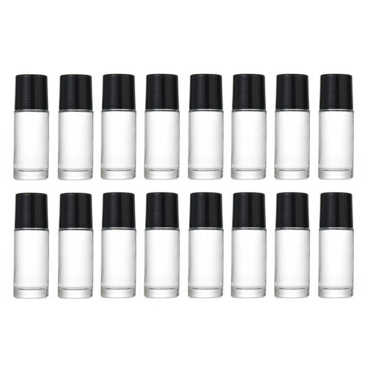 16X Clear Glass Roll On Bottle 30ml Extra Large Roller Ball Perfume Oil Underarm V528-ROLL-ON-BOTTLE-16PCS-174650