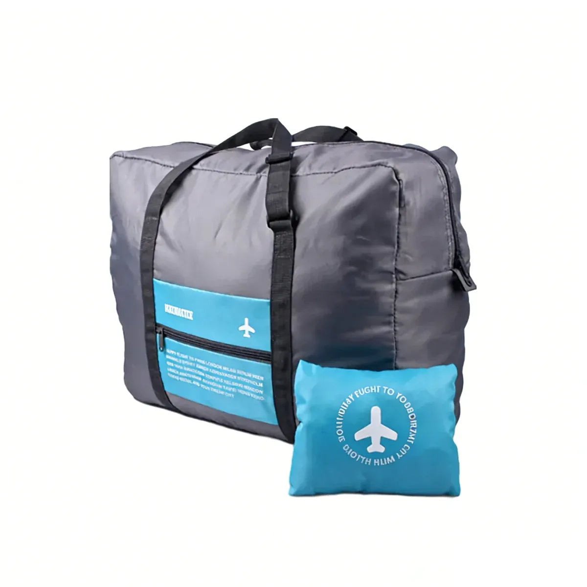 Nylon Waterproof Collapsible Travel Bag Large Suitcase Clothing Organizer - Blue V528-ROLLER-BAG-BLUE-289911