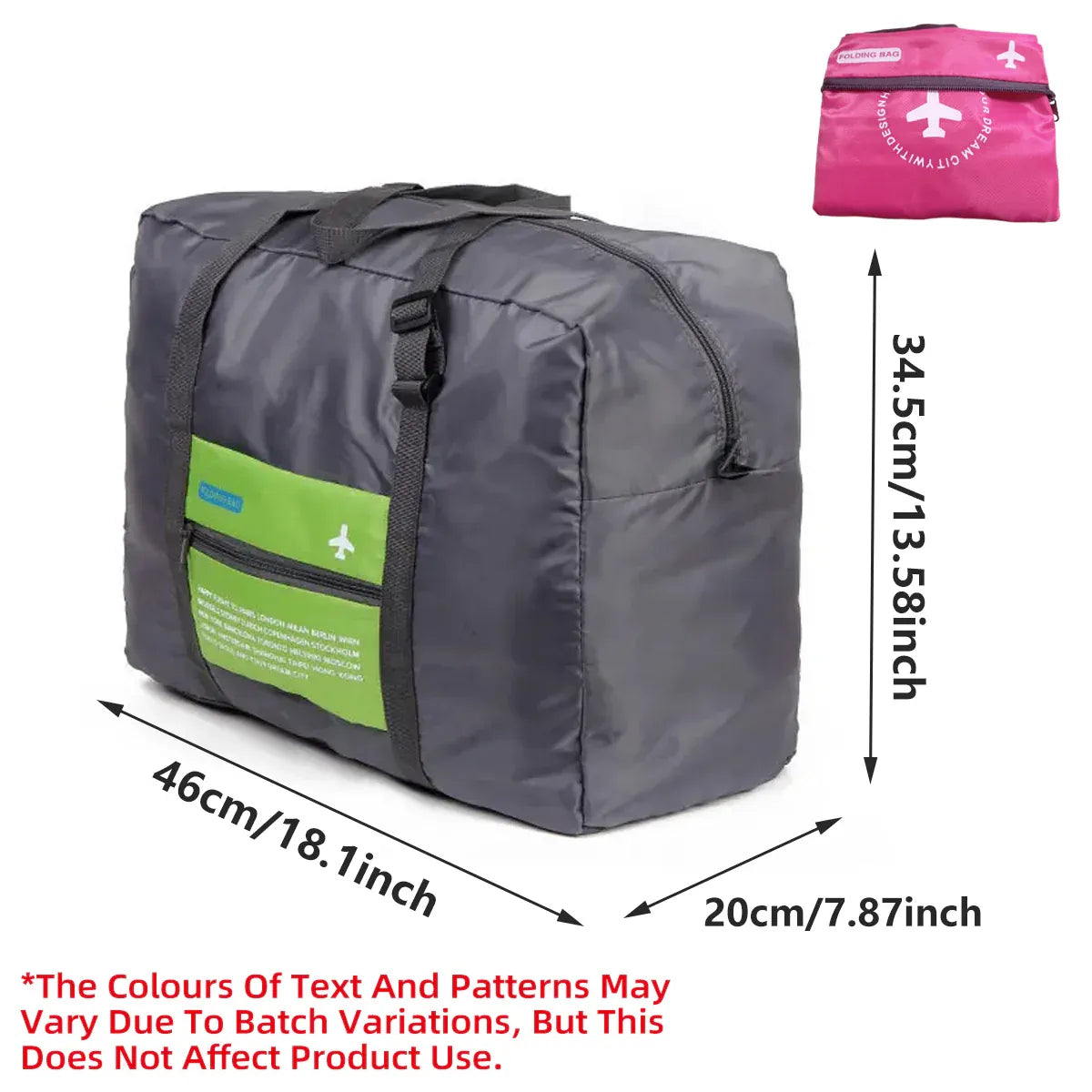 Nylon Waterproof Collapsible Travel Bag Large Suitcase Clothing Organizer - Blue V528-ROLLER-BAG-BLUE-289911