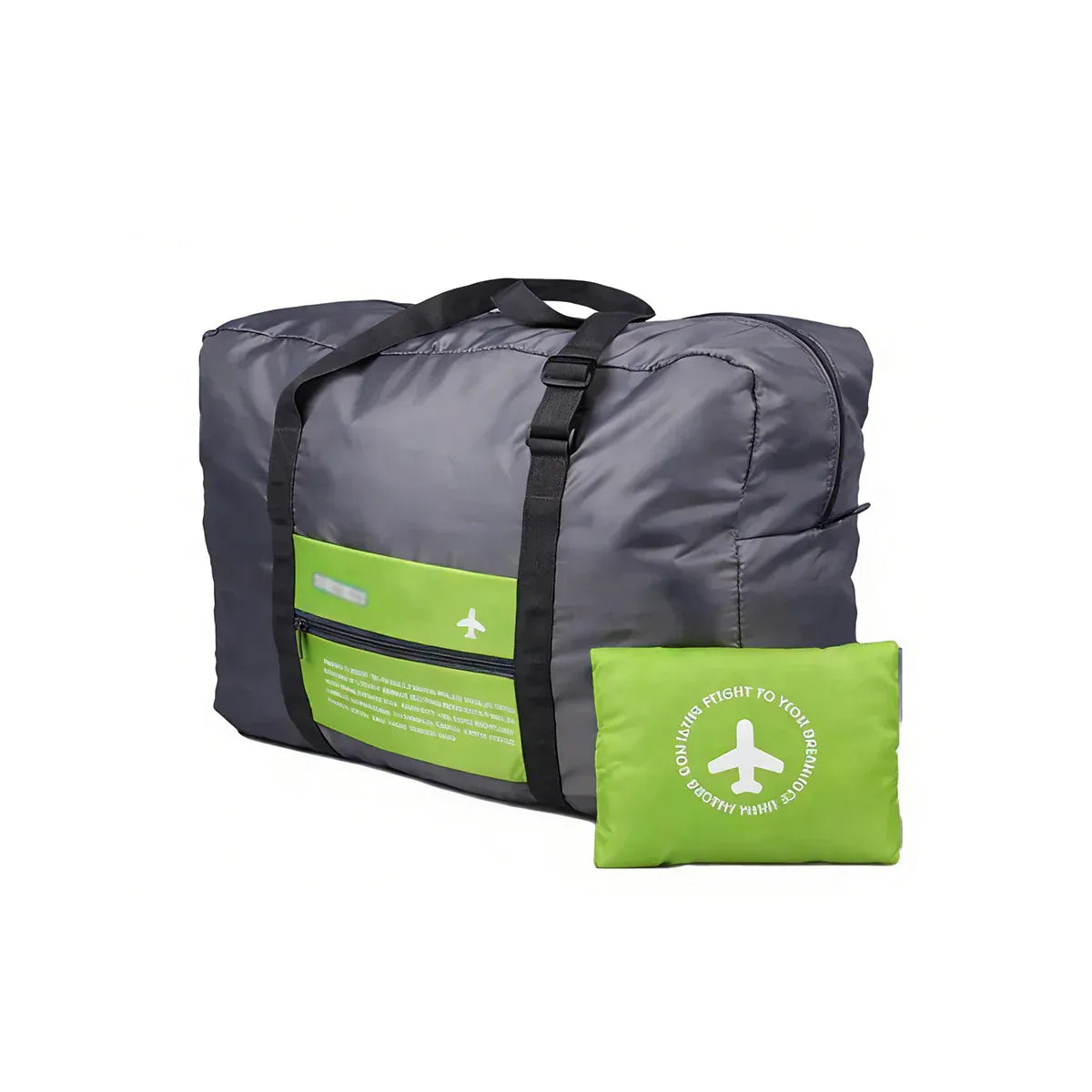 Nylon Waterproof Collapsible Travel Bag Large Suitcase Clothing Organizer - Green V528-ROLLER-BAG-GREEN-700389