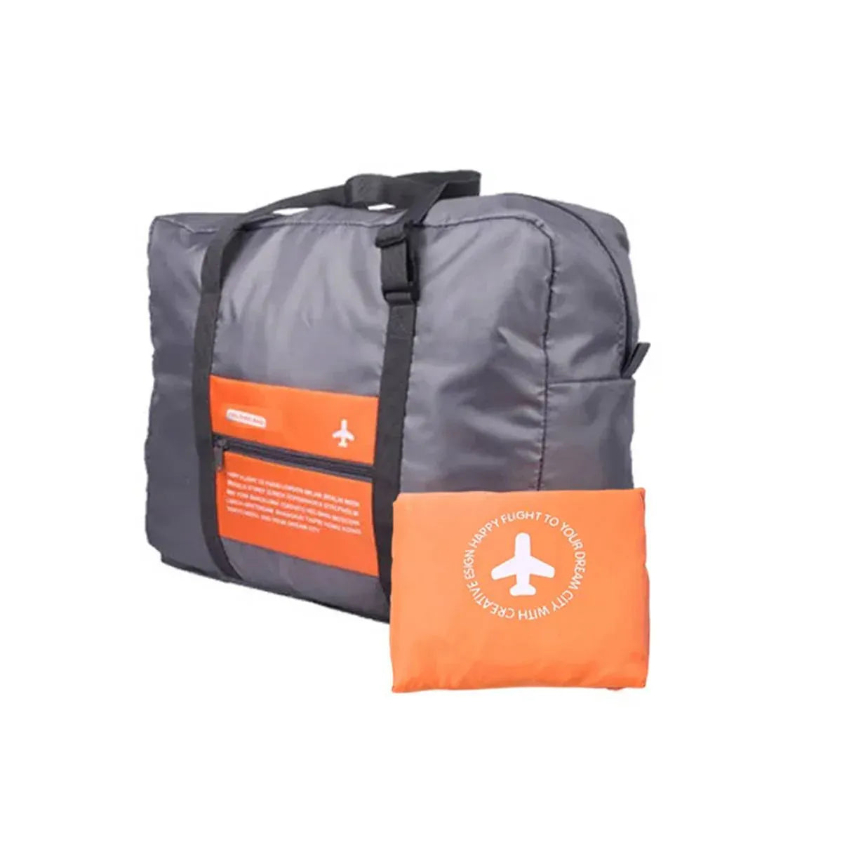 Nylon Waterproof Collapsible Travel Bag Large Suitcase Clothing Organizer - Orange V528-ROLLER-BAG-ORANGE-877342