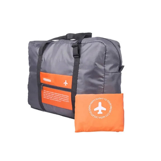 Nylon Waterproof Collapsible Travel Bag Large Suitcase Clothing Organizer - Orange V528-ROLLER-BAG-ORANGE-877342