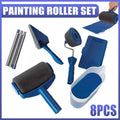 8Pcs/Set Pro Paint Roller Brush Handle Flocked Edger Wall Painting Hand Tool V528-ROLLERBRUSH-798575