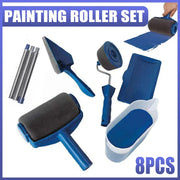 8Pcs/Set Pro Paint Roller Brush Handle Flocked Edger Wall Painting Hand Tool V528-ROLLERBRUSH-798575