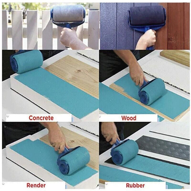 8Pcs/Set Pro Paint Roller Brush Handle Flocked Edger Wall Painting Hand Tool V528-ROLLERBRUSH-798575