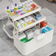 Large Capacity 3 Layer Medicine Box Family Medical Storage Case First Aid Supply V528-ROLLING-38CM-281249