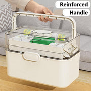 Large Capacity 3 Layer Medicine Box Family Medical Storage Case First Aid Supply V528-ROLLING-38CM-281249