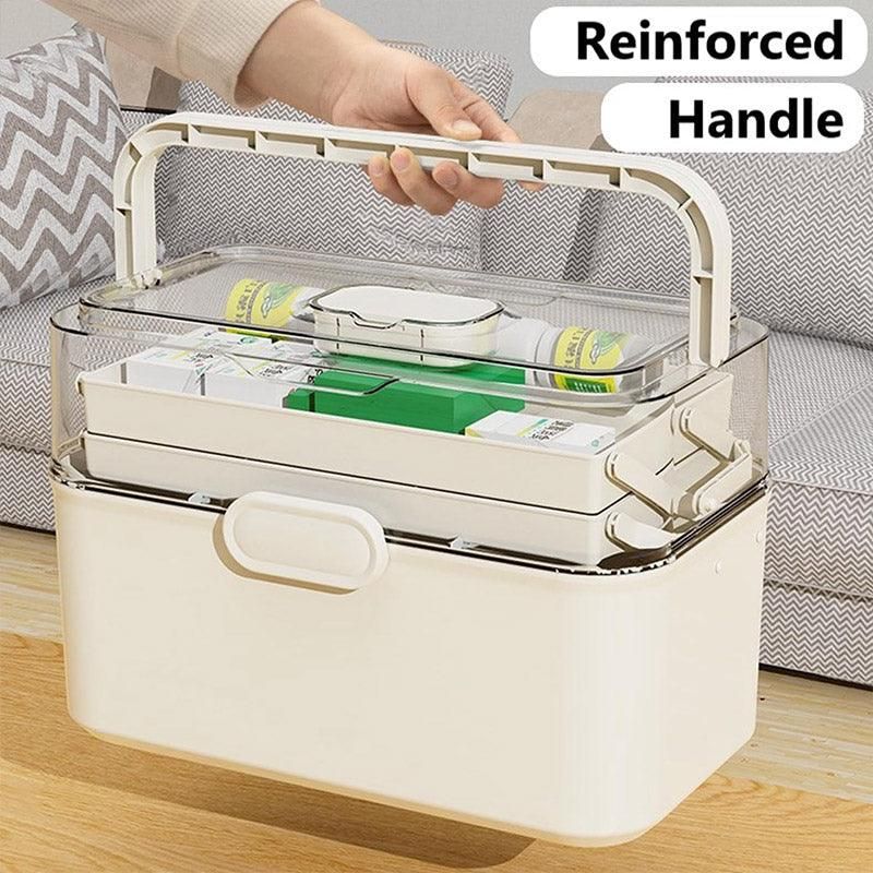 Large Capacity 3 Layer Medicine Box Family Medical Storage Case First Aid Supply V528-ROLLING-38CM-281249
