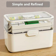 Large Capacity 3 Layer Medicine Box Family Medical Storage Case First Aid Supply V528-ROLLING-38CM-281249