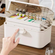 Large Capacity 3 Layer Medicine Box Family Medical Storage Case First Aid Supply V528-ROLLING-38CM-281249
