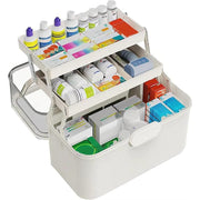 Large Capacity 3 Layer Medicine Box Family Medical Storage Case First Aid Supply V528-ROLLING-38CM-281249