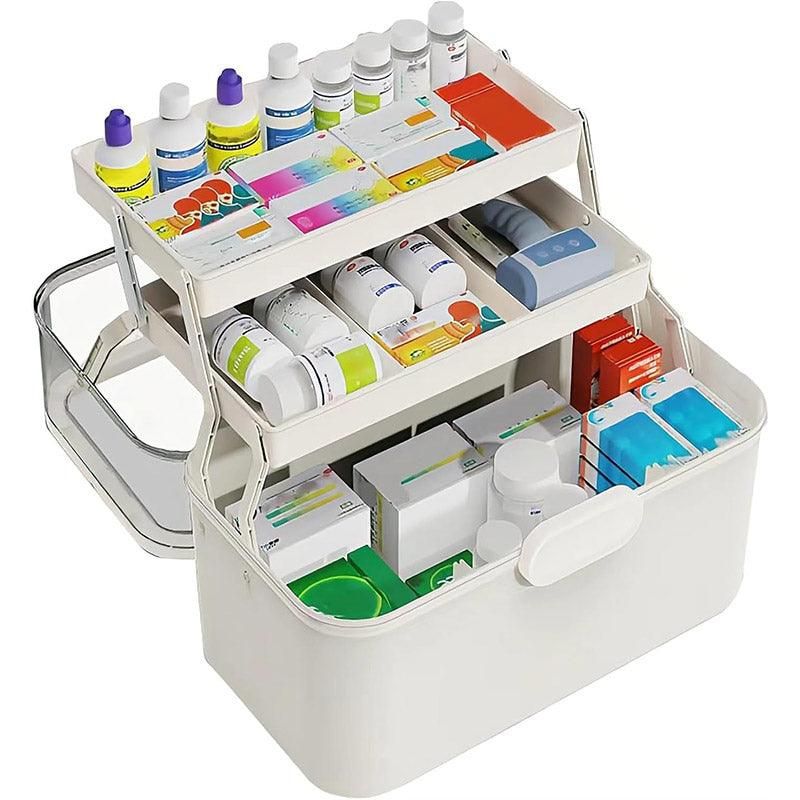 Large Capacity 3 Layer Medicine Box Family Medical Storage Case First Aid Supply V528-ROLLING-38CM-281249