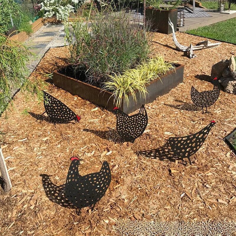 Garden Ornaments Chicken Yard Art Garden Backyard Lawn Decor Gift Easter Deco - B V528-ROOSTER-B-35867