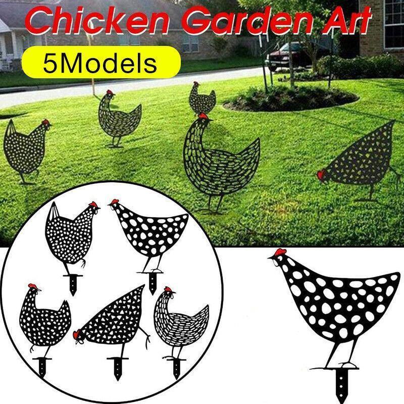 Garden Ornaments Chicken Yard Art Garden Backyard Lawn Decor Gift Easter Deco - D V528-ROOSTER-D-27036