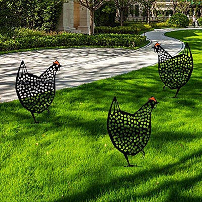 Garden Ornaments Chicken Yard Art Garden Backyard Lawn Decor Gift Easter Deco - E V528-ROOSTER-E-94575