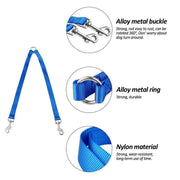 2 Way Double Dual Dog Leash Walk 2 Dogs With One Lead Coupler Nylon Harness - Blue V528-ROPE-BLUE-79277